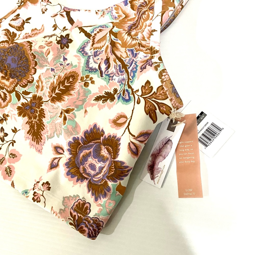 NWT Jessica Simpson Sportswear Women's White Floral Tank Top Size Large - Picture 2 of 7